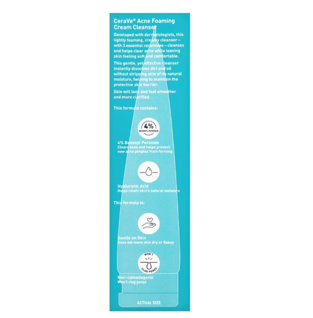CeraVe Acne Treatment Foaming Cream Cleanser – Deep Pore Cleanser 150ml - Image 5