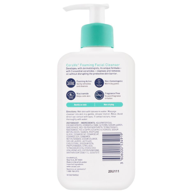 CeraVe Foaming Facial Cleanser, For Normal To Oily Skin, 237ml - Image 3