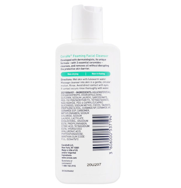 CeraVe Foaming Facial Cleanser, Normal To Oily Skin, 87ml - Image 3
