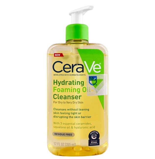 CeraVe Hydrating Foaming Oil Cleanser for Dry, Very Dry & Sensitive Skin , 355ml - Image 2