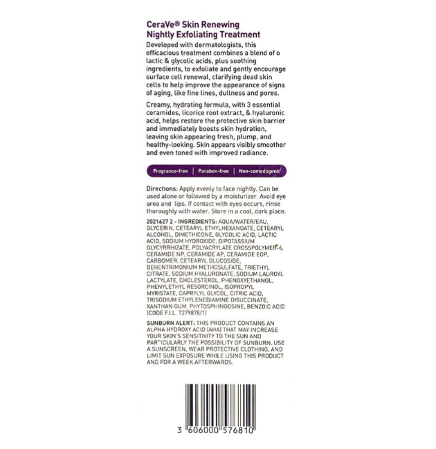 CeraVe Skin Renewing Nightly Exfoliating Treatment, 50ml - Image 3