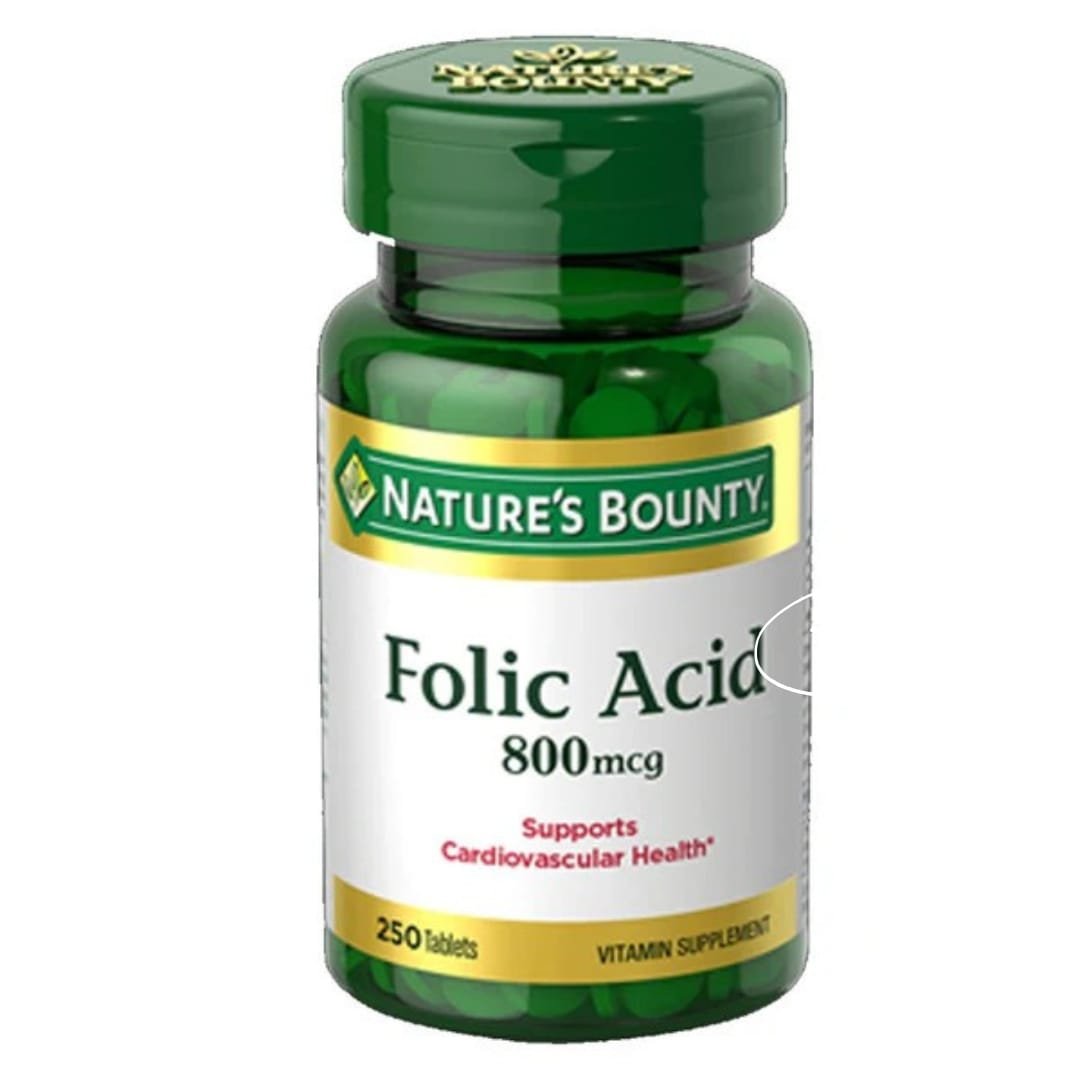 Nature's Bounty Folic Acid 800 mcg,250 Tablets